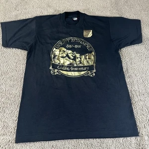 Vintage Mount Rushmore Shirt Mens Large Black Golden Anniversary 1991 USA - Picture 1 of 15