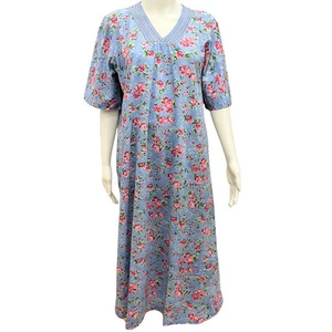 Gold Coast Women's Floral Night Gown in Blue Floral - Plus Size 1X - Picture 1 of 7