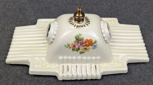 Excellent PORCELIER 2-Bulb Porcelain Ceiling Light: Art Deco & MCM era, Rewired - Picture 1 of 10