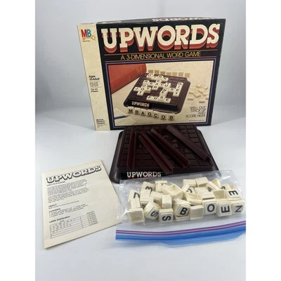Milton Bradley Upwords A 3-Dimensional Word Game 1983 Vintage In Box Directions - Image 1 of 4
