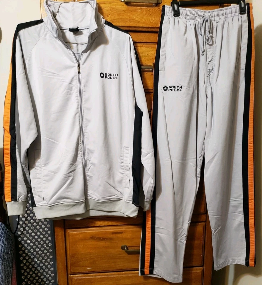 Mens Vintage Y2K Southpole Gray Track Suit Set Skater Urban Hip Hop - Image 1 of 4