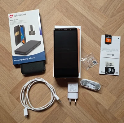 Samsung Galaxy A7 (2018) SM-A750FN/DS, 64GB, Gold, ohne Simlock, Dual SIM, gebr. - Bild 1 von 4