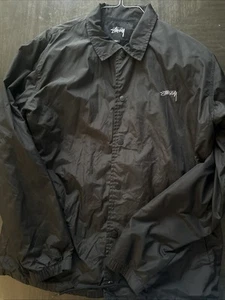 Stussy Classic Coach Button Up Jacket 'Black' Size ( M) - Picture 1 of 5