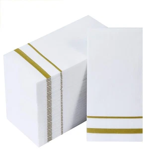 200 Linen Feel Disposable Bathroom Napkins, Soft and Absorbent Paper Guest To... - Picture 1 of 7