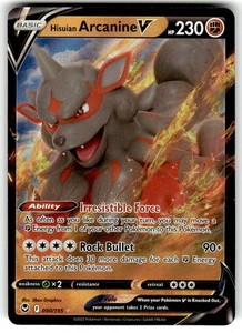 Pokemon Hisuian Arcanine V 090/195 Silver Tempest Ultra Rare - Picture 1 of 4