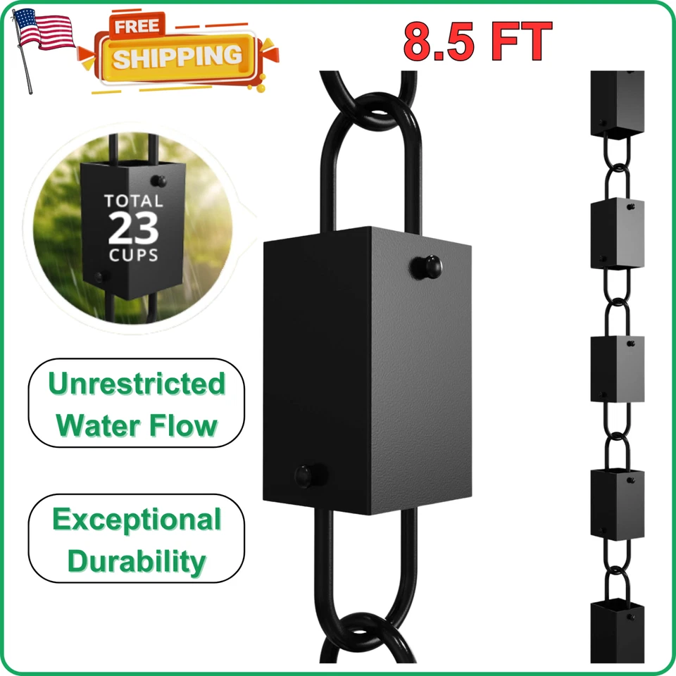 Monarch Rain Chains Aluminum Gutter Adaptor Black Powder Coated 20042 Brass Bolt