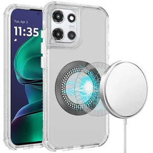Funda híbrida circular magnética brillante para Moto G Stylus 2025 + vidrio templado - Imagen 1 de 9