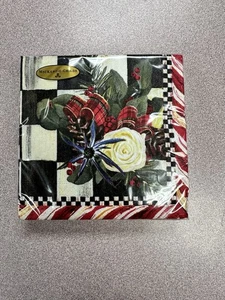 MacKenzie- Childs Scottish Bouquet Paper Cocktail Napkins 20 Pack - Picture 1 of 2