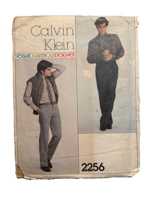 VTG 1980s Calvin Klein Pants Sewing Pattern 2256 Sz 36 - Image 1 of 2