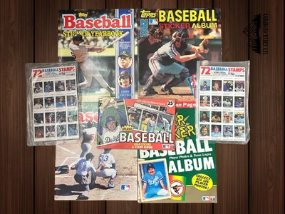 Lote de adesivos e selos de beisebol vintage álbuns Fleer & Topps 1981–1988 colecionáveis - Imagem 1 de 4