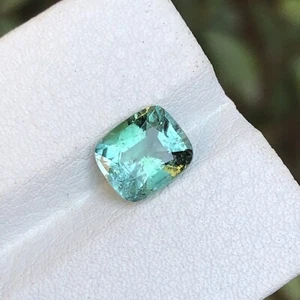 1.85 Ct cushion cut blue green two tone natural Tourmaline loose gemstone - Imagen 1 de 12