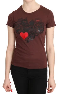 Blusa EXTE Marrón Corazones Estampado Cuello Redondo Camiseta Top IT42 / US8 / M PRECIO DE VENTA SUGERIDO POR EL FABRICANTE $200 - Imagen 1 de 10