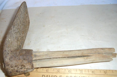 Antique,  Grub Hoe , "Rustic" Tool Garden Farming HAND HOLD Wood Handle Cover