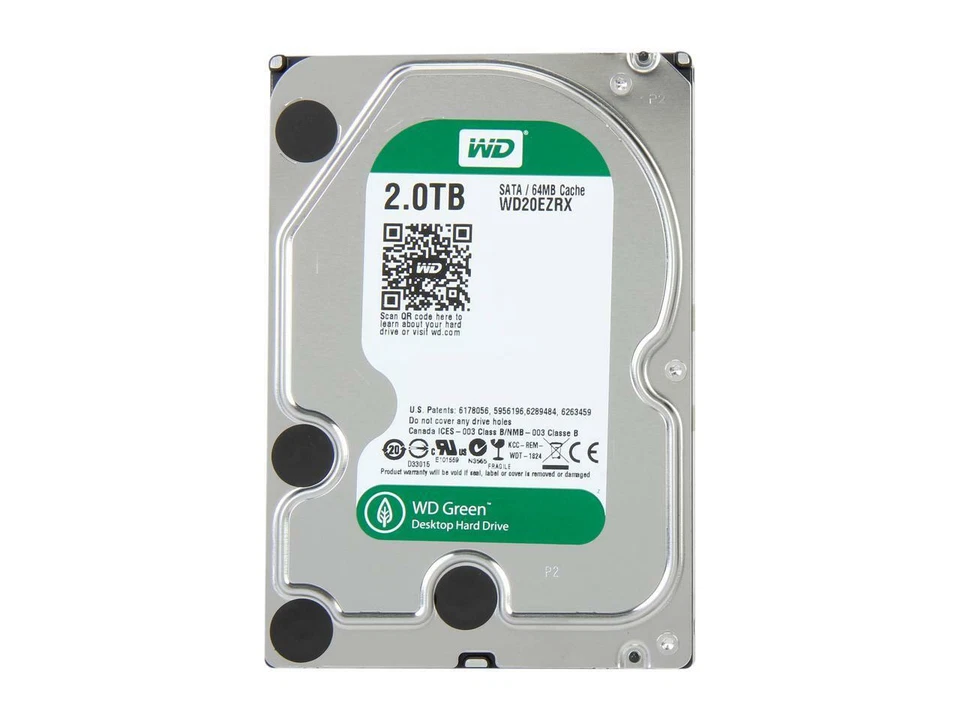 Western Digital WD Green 2TB Internal 3.5" (WD20EZRX) HDD - Image 1 of 1