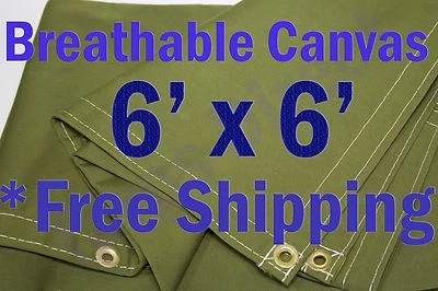 HARPSTER TARPS 6' x 6' Green Workhorse Polyester Canvas