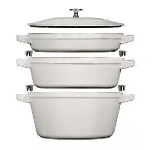 3-tlg Zwilling Staub La Cocotte Set inkl. Schmortopf Pfanne Deckel Gusseisen - Bild 1 von 10
