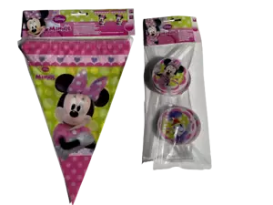 Party Walt Disney's Minnie Mouse Straws and Party Garland New Content 6 Pieces - Picture 1 of 8