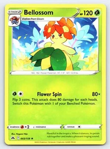 Tarjeta Pokémon Bellossom 003/159 Rara Corona Zenith - Casi Nueva - Imagen 1 de 2
