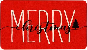 Merry Christmas Red Door Mat Funny Text Indoor Mat Winter Holiday Creative De... - Picture 1 of 6