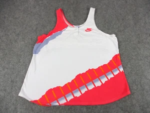 VINTAGE Nike Tank Top Womens Large White Red Challenge Court Andre Agassi Tennis - Picture 1 of 13