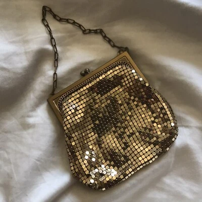 Whiting and Davis Vintage Gold Chain Mail Mesh Bag Purse - Image 1 of 4