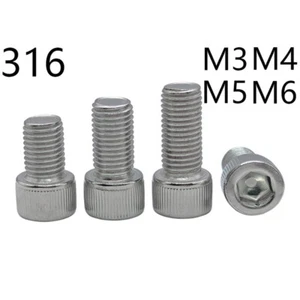 Tornillos hexagonales de acero inoxidable 316 DIN912 Tornillos de cabeza de tapa M3 M4 M5 M6 - Imagen 1 de 6