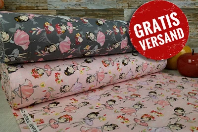 240cm Popeline Baumwolle Stoff Baumwollstoff Meterware Ballerina Mädchen - Bild 1 von 2