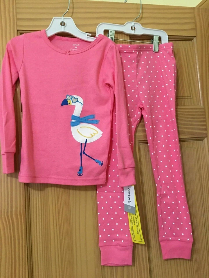 Nuevo Conjunto de Pijama Flamenco Rosa Carter's Niñas Manga Larga Pantalones Largos Niños Muchas Tallas Foto 1 de 1