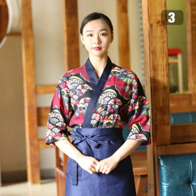 1Pc Sushi Chef Jacket or Chef Hat Cap Kimono Japanese Cooking Uniform Workwear - Image 1 of 4