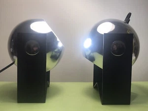 UNIQUE EYEBALL ADJUSTABLE TABLE-WALL SCONCE CHROM LAMPS BY NOVALUX LEUCHTEN 1970 - Picture 1 of 21