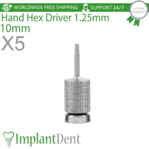 5x Dental Hand Hex Driver 1.25mm L-10mm Stainless Steel Dentistry Tool - Picture 1 of 3
