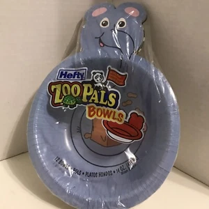 Zoo Pals Hefty 2004 12 Paper Bowls Variety pack New NIP RARE - Picture 1 of 2