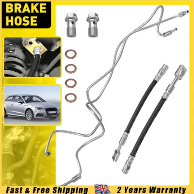 2x BRAKE LINE HOSE PIPE REAR LEFT+RIGHT FOR VW BORA GOLF 4 1J 1.4-2.8 1997-2006 - Image 1 of 4