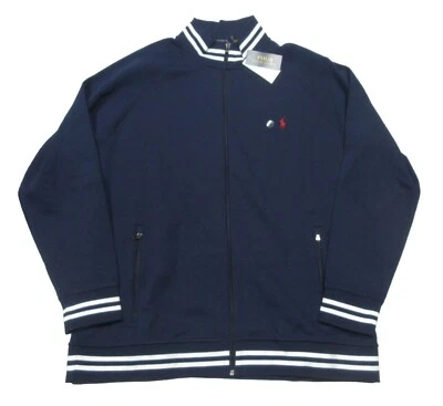 Chaqueta deportiva Polo Ralph Lauren grande y alta para hombre azul marino multi raglán cremallera completa Foto 1 de 3