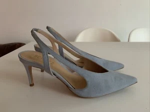 Schutz Womens High Heels Suede Baby Blue Size 7B - Picture 1 of 6