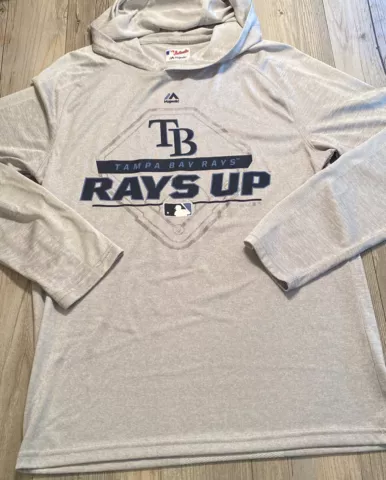 Tampa Bay Rays Pullover Hoodie Majestic Lightweight Mens Small Cover