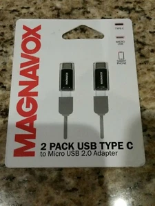 Magnavox 2-Pack USB Type C to Micro USB 2.0 Adapter *NEW* - Picture 1 of 4