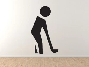 Icono deportivo - Stickman silueta de swing golfista - Calcomanía de pared de vinilo - Imagen 1 de 1