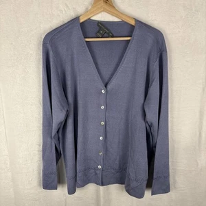 Vintage Saks Fifth Avenue Salon Z Cardigan Silk Womens 2X Kint Sweater Button - Picture 1 of 5