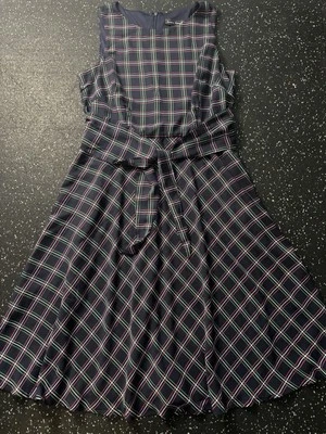 Vestido para mujer Jessica Howard sin mangas a cuadros azul hasta la rodilla elástico TALLA 12 Foto 1 de 4