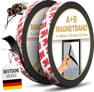 MYMIND® Magnetband A+B Selbstklebend [Extra Stark] Für Fliegengitter & Vorhänge  - Bild 1 von 4