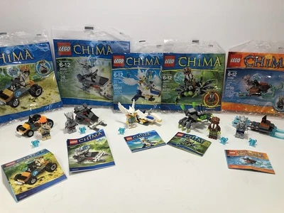LEGO LEGENDS OF CHIMA Lot 100% complete (30253 + 30251 + 30250 + 30263 + 30266) - Image 1 of 4