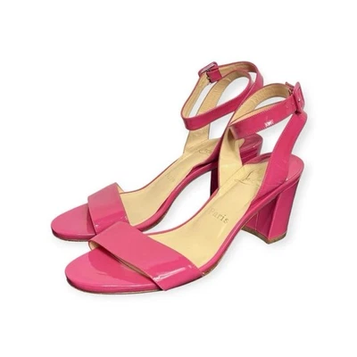 Sandalias Christian Louboutin Sabina Rosa Charol Diseñador Tacones Talla 39 Foto 1 de 4