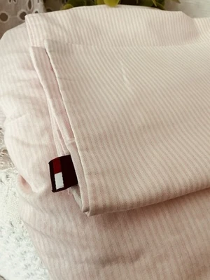 Tommy Hilfiger One Twin Fitted Sheet & Pillowcase Pink White Stripe  - Image 1 of 4