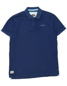 WEIRD FISH Mens Polo Shirt XL Navy Blue Cotton DF36 - Picture 1 of 3