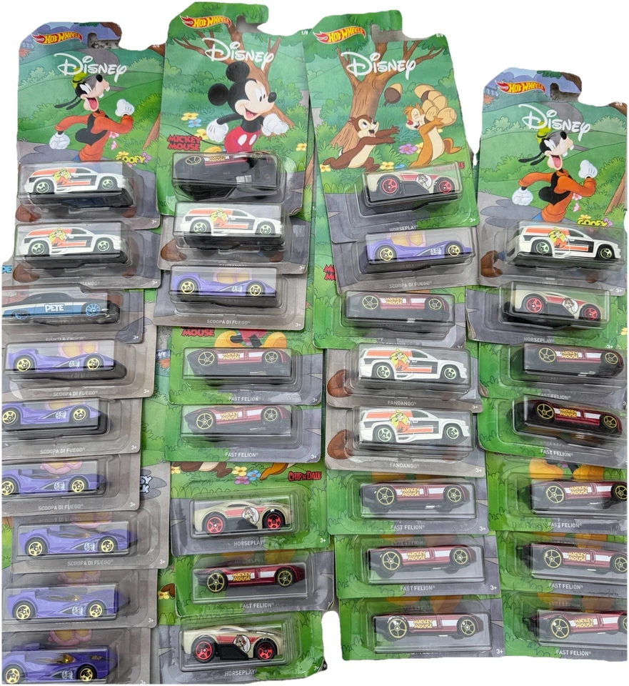 Lot 32 New 2019 90th Anniversary HOT WHEELS DISNEY  Mickey Goofy  Chip Dale Pete - Image 1 of 1