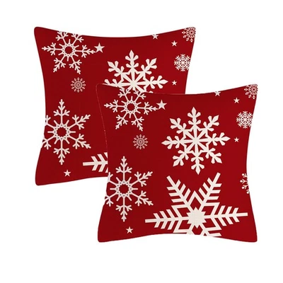Funda de almohada decorativa de copo de nieve blanca de invierno para granja I... Foto 1 de 4