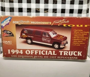 Don Snake Predhomme 1994 Official Final Strike Tour GMC Truck 1:25 Die Cast Bank - Picture 1 of 15