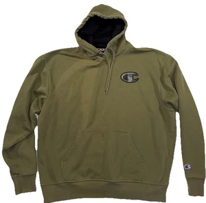 Champion Hoodie Herren XL Army Green Camo Sweatshirt Athleticwear Logo Y2K - Bild 1 von 16