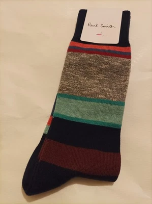 Paul Smith Men Socks Colin Stripe Multicolour Blue Grey One Size Made Italy BNWT Foto 1 de 2